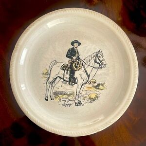 HOP-ALONG CASSIDY BY W S GEORGE COLLECTABLE PLATE OLD
